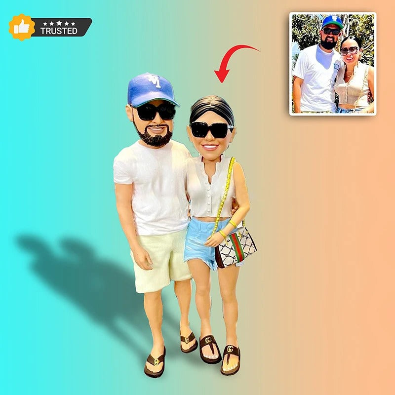Figurine personnalisée imprimée en 3D à partir d'une photo – Cadeau personnalisé pour toutes les occasions | Famille, couple, enfants, animaux, amis