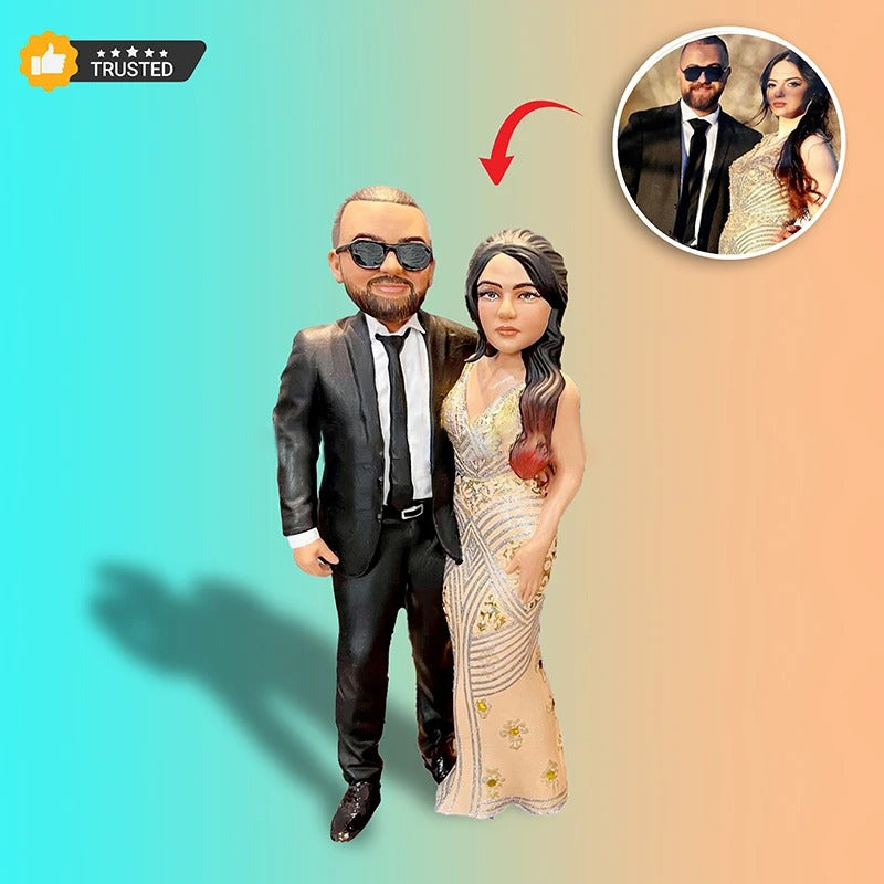 Figurine personnalisée imprimée en 3D à partir d'une photo – Cadeau personnalisé pour toutes les occasions | Famille, couple, enfants, animaux, amis
