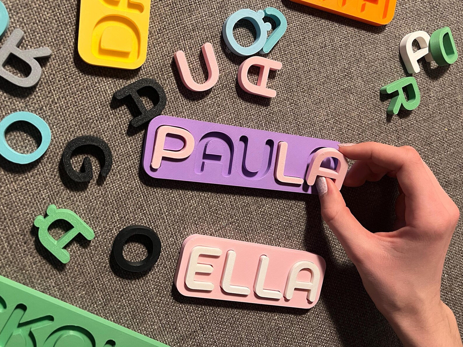Personalized 3D-Printed Name Puzzles for Toddlers & Kids – Custom Color Options