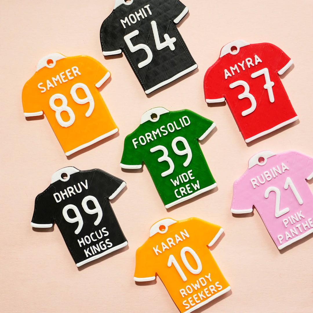 Custom Jersey Name Tag Keychain – Personalized Mini Charm for Sports Fans