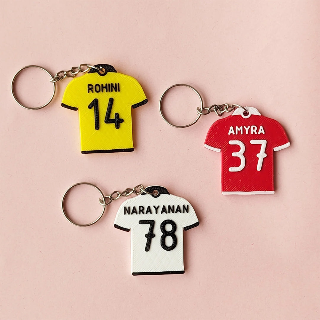 Custom Jersey Name Tag Keychain – Personalized Mini Charm for Sports Fans