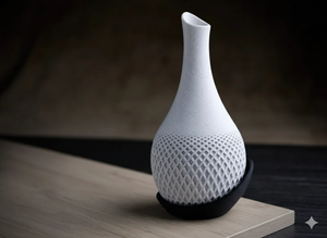 Polygon Vase with Wrap Around Plate – Modern Geometric Design for Elegant Floral Displays