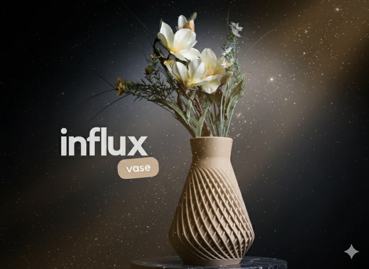 Vase Influx – Design fluide et moderne imprimé en 3D pour une décoration élégante