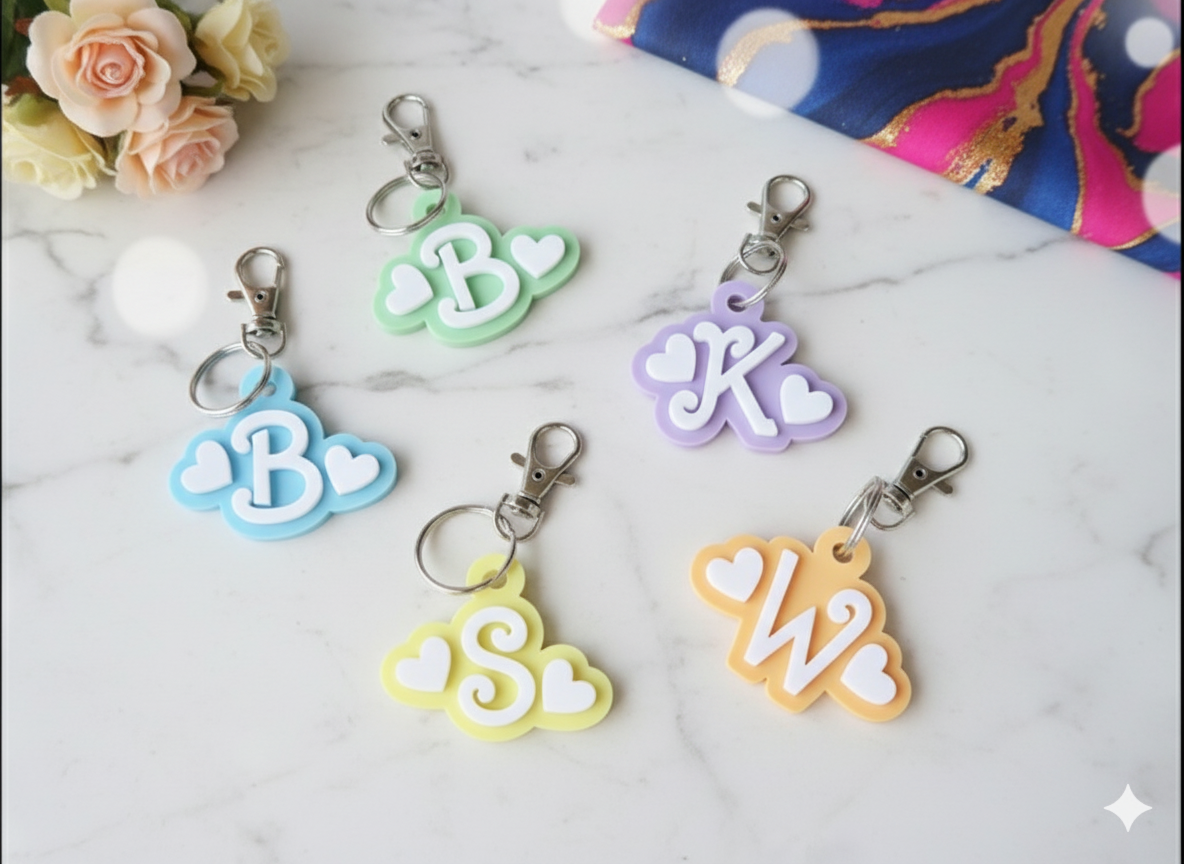 Personalized Keychain/Custom Name keychain, two-tone/Backpack tag/3D Printed, Bag Charm, Key ring/Purse Charm, Bog bag accessories/Name Tag