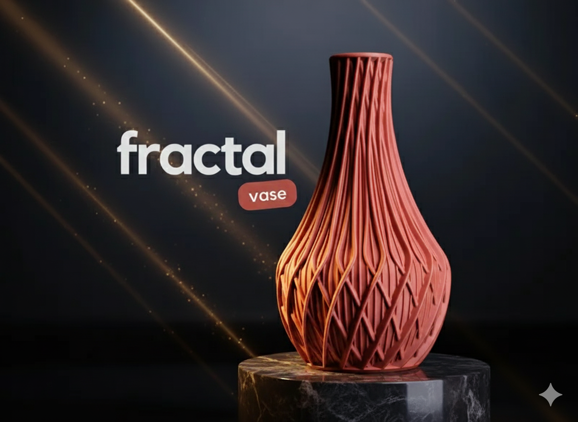 Vase Fractal – Design complexe imprimé en 3D pour compositions florales modernes