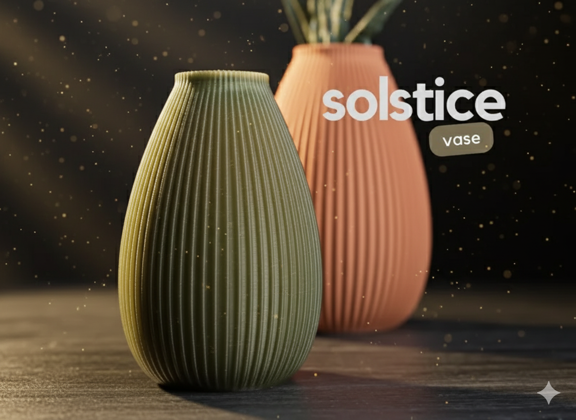 Solstice Vase – 3D Printed Elegant Modern Flower Vase