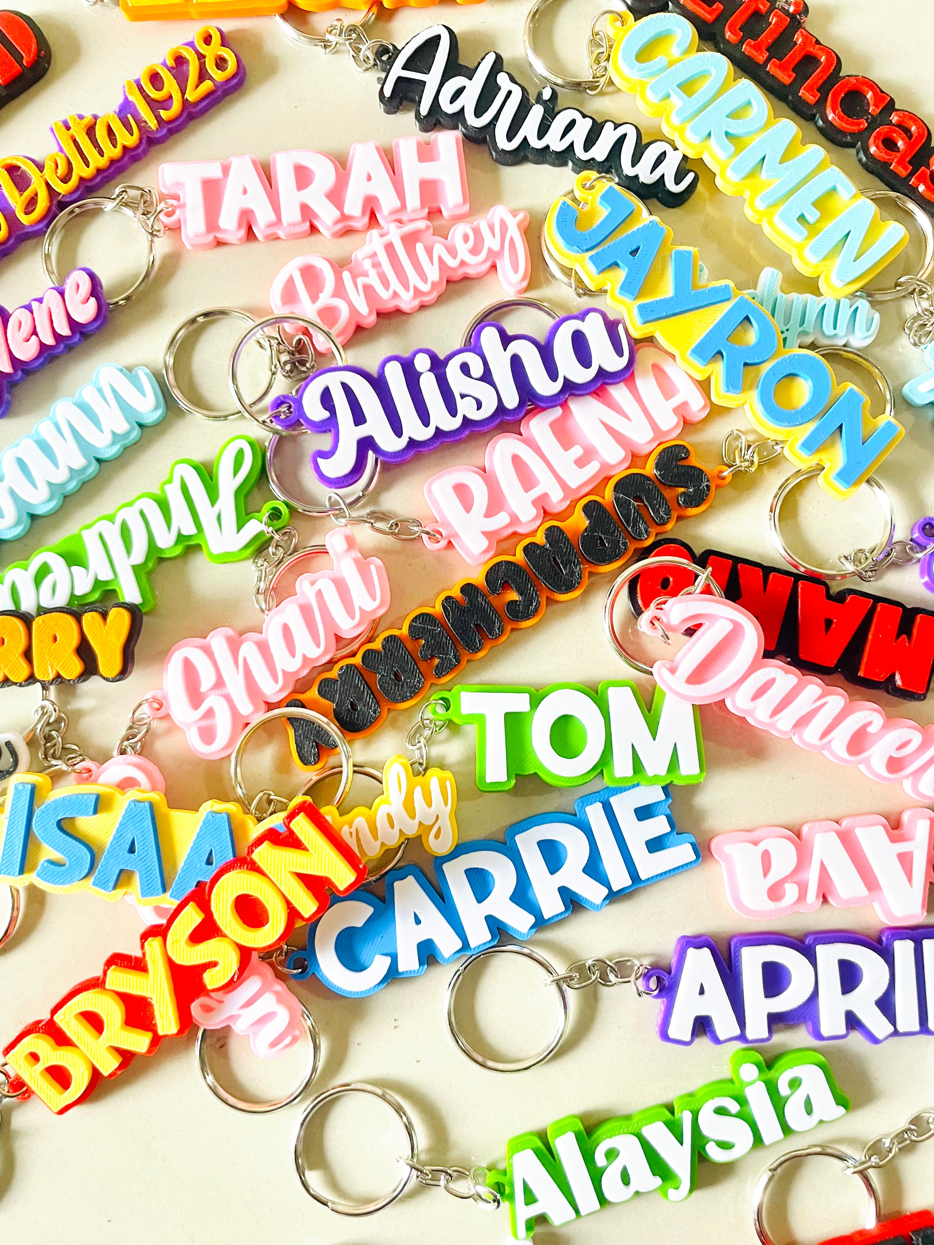 Personalized 3D Name Keychain, Name Tag, Bag Charm, Backpack Keychain, Kids Keychain, Custom Name Keychain, Diaper Bag Tag – Bulk Order