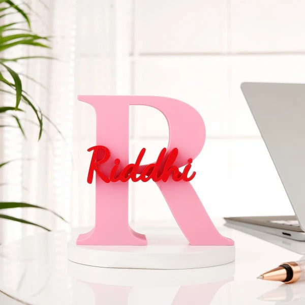 Custom 3D Initial & Name Pen Stand – Personalized Desk Organizer
