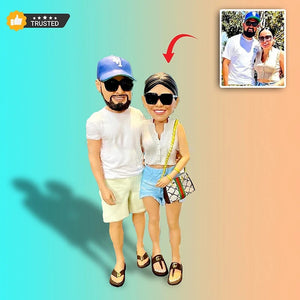 Figurine personnalisée imprimée en 3D à partir d'une photo – Cadeau personnalisé pour toutes les occasions | Famille, couple, enfants, animaux, amis