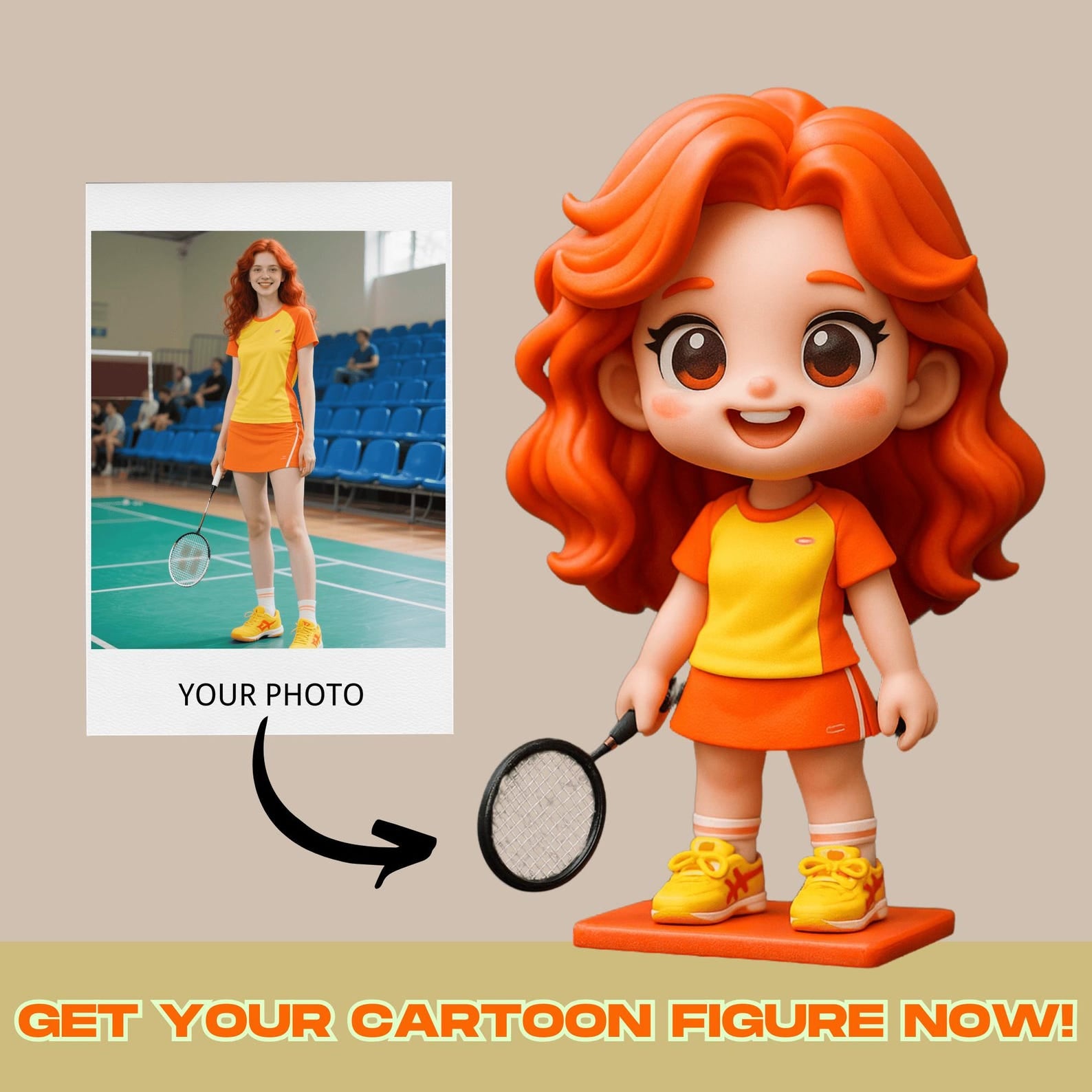 Custom Cartoon 3D Figurine from Photo – Personalized Miniature for Family, Couples, Kids, Pets & Friends