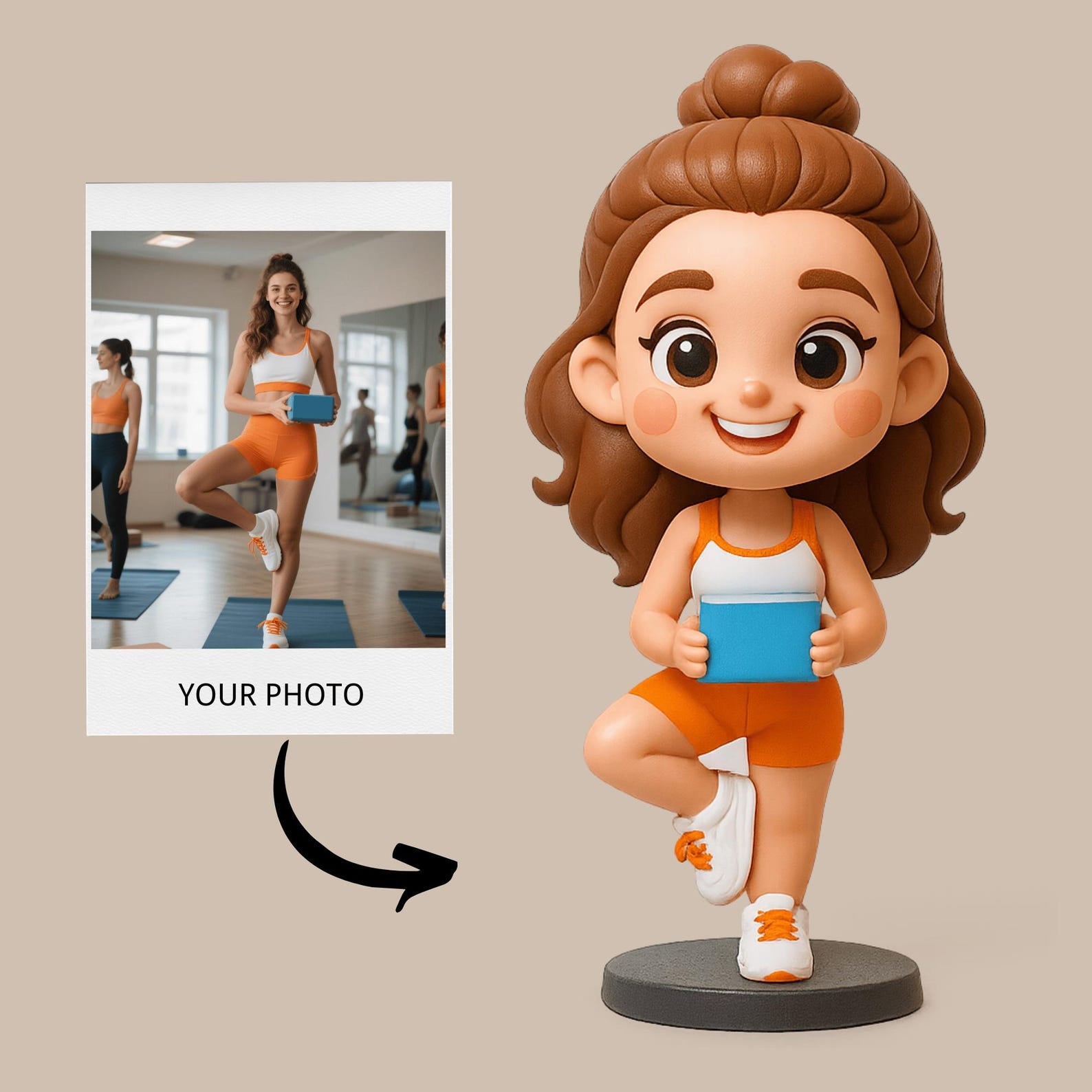 Custom Cartoon 3D Figurine from Photo – Personalized Miniature for Family, Couples, Kids, Pets & Friends