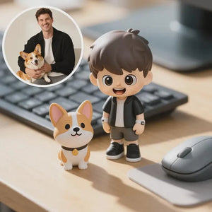 Custom Cartoon 3D Figurine from Photo – Personalized Miniature for Family, Couples, Kids, Pets & Friends