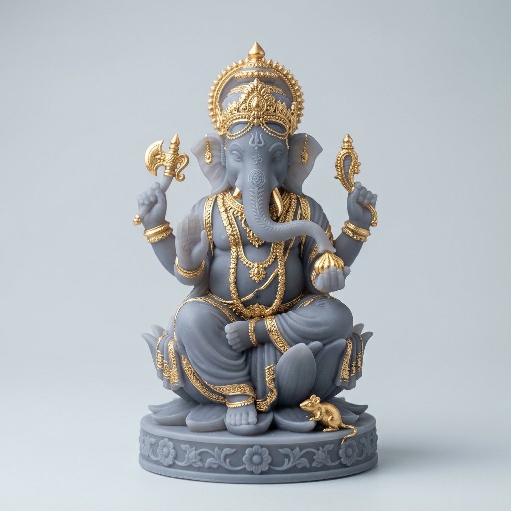 Gold Accent Ganesha Idol